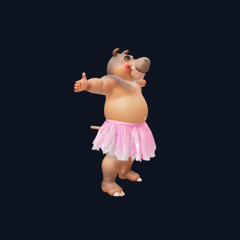 Hippo Ballerina Costume model pack